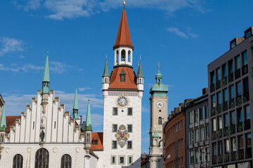 Fototapeta na wymiar Marienplatz in Munich in Bavaria