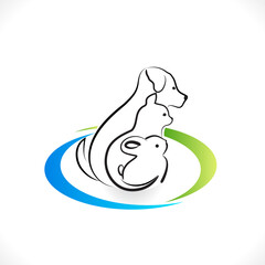 Logo dog cat and rabbit silhouettes vector image design