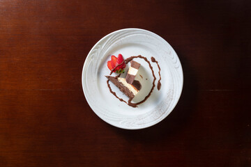 chocolate cake with cream