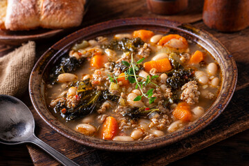 Sausage, Kale and White Bean Cannellini Soup