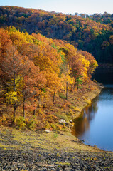 Fototapeta na wymiar Autumn Colors at Tionesta Lake and Dam