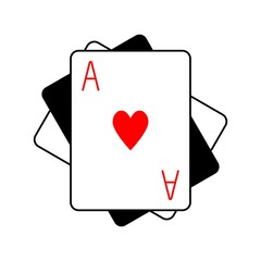 Ace Of Hearts. Poker card isolated on white background. Vector illustration.