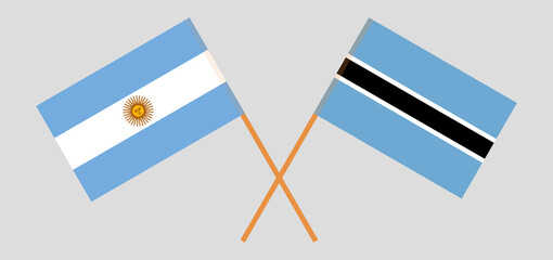 Crossed flags of Botswana and Argentina