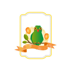 Obraz premium Animal love bird badge design template isolated on white background