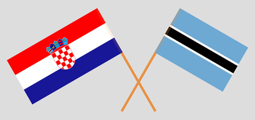 Crossed flags of Botswana and Croatia