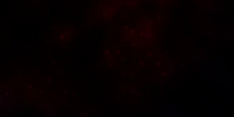 Dark Red vector background with small and big stars.