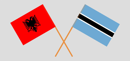 Crossed flags of Botswana and Albania