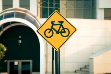 Bikers on the road sgin closeup