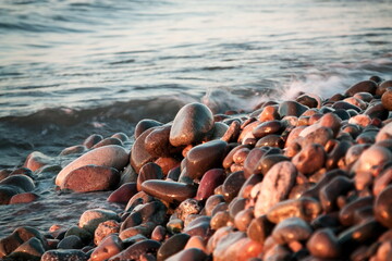 Sunset in the sea. Batumi. Georgia