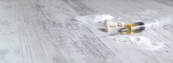 white dope powder on the table