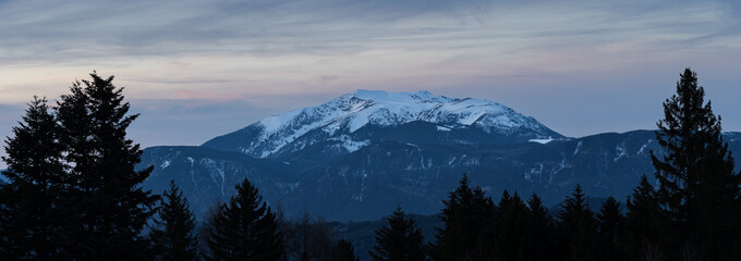 Panoramic view to Schneeberg from St. Corona am Wechsel