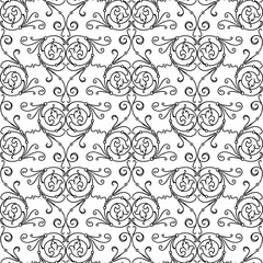 Seamless pattern of outlines ornamental vintage elements