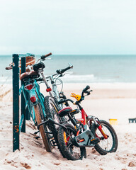 Fototapeta premium bicycles on the beach