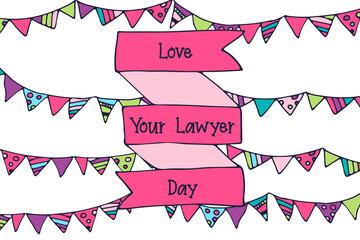 Vector hand drawn Sketch Doodle Illustration for Happy National Love Your Lawyer Day, Celebrated on Every First Friday in November. - 390724943