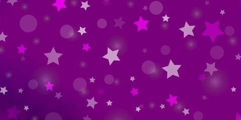 Obraz na płótnie Canvas Light Pink vector background with circles, stars.