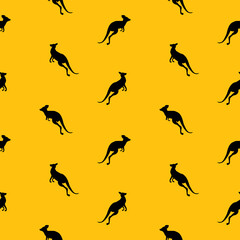 Animal seamless pattern background with kangaroo. Vector Illustration