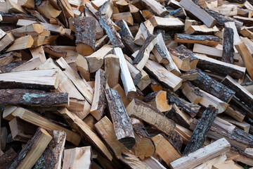 Load of chopped firewood