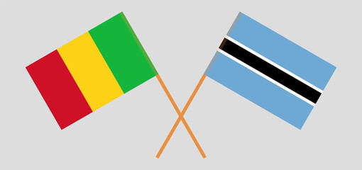 Crossed flags of Botswana and Mali