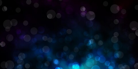 Dark BLUE vector template with circles.
