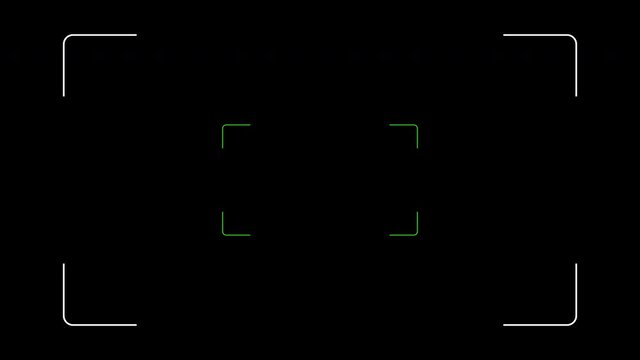 Camera Viewfinder Shooting Indicator Animation On Black Background and Green Screen