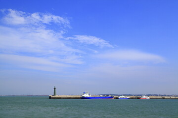 clear sky and harbor