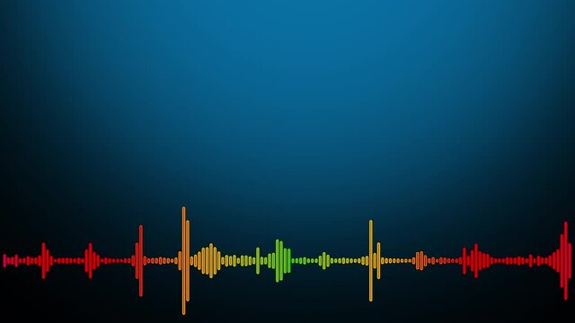 A live multicolored audio waveform background, A perfect background for a podcast, audiobook or karaoke - seamless looping.