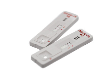 positive test for coronavirus on an isolated monochrome background