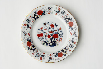 floral plate on white background