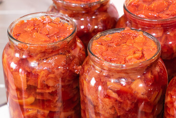 In the process of making quince jam. Delicious and beneficial product