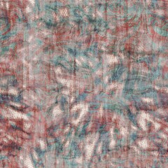 Seamless old aged tapestry rug kilim pattern. High quality illustration. Sun bleached red, burnt orange, and turquoise blue colored vintage Turkish style rug design. Antique carpet graphic design.