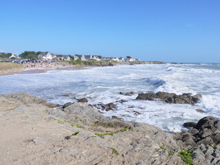 The beach of la Govelle during a storm.