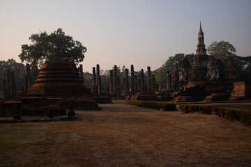 Obraz premium The Sukhothai Kingdom: สุโขทัย, was an early kingdom in the area around the city Sukhothai, in north central Thailand. The Kingdom existed from existed from 1238 until 1438. UNESCO World Heritage Site