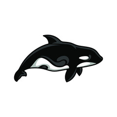 black white killer whale can be used as logo