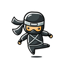 Illustration of little ninjajump and kick to attack