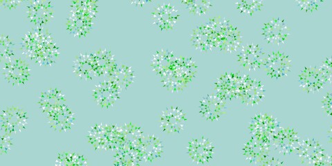 Light blue, yellow vector doodle background with flowers.