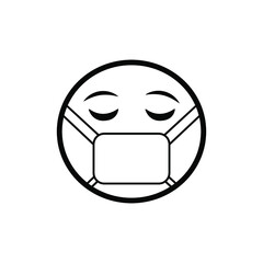 Face with Medical Mask Emoji Outline