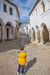 Impressive square of Garrovillas de Alconetar, Caceres, Extremadura, Spain