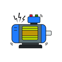 Broken Electric motor vector