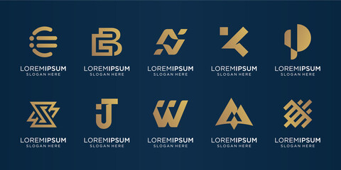 Inspirational modern bundle logo Premium Vector.icons for business,company,technology,luxury,gold,illustration. Premium vector