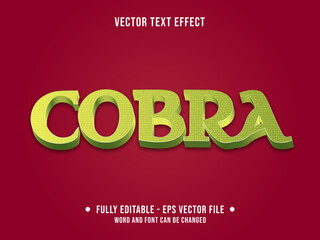 Editable text effect - cobra green and yellow gradient color modern style	

