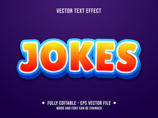 Editable text effect - jokes yellow and orange gradient color modern style	
