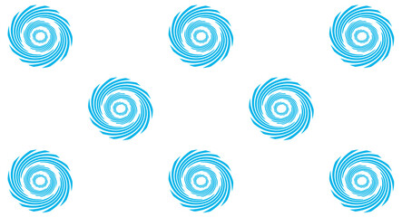 blue spiral art pattern bright on a white background geometric design