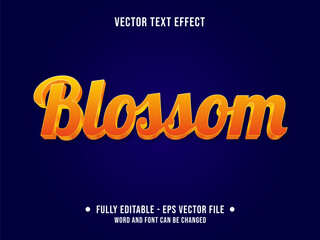 Editable text effect - blossom orange and yellow gradient color modern style	
