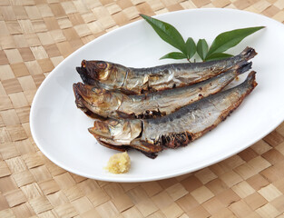 イワシの丸干しの焼き魚