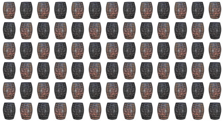 background pattern oak barrels wooden light and dark on an isolated basis