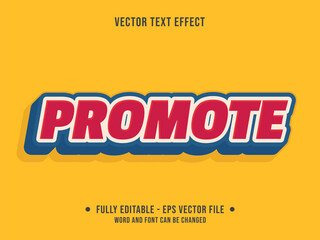 Editable text effect - promote retro red and retro blue color style	
