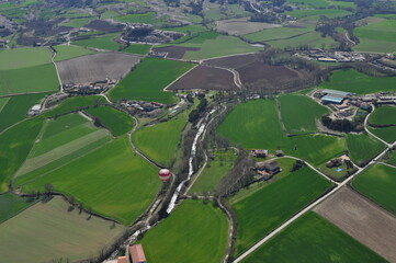 vista area de campos cultivados 