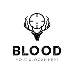 Deer Hunter Logo Design Vector Template