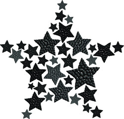 Black beads stars background in the shape of a star. Izolated vector illustration. Use for printing, posters, T-shirts, textile drawing, print pattern. Follow other stars patterns in my collection.
