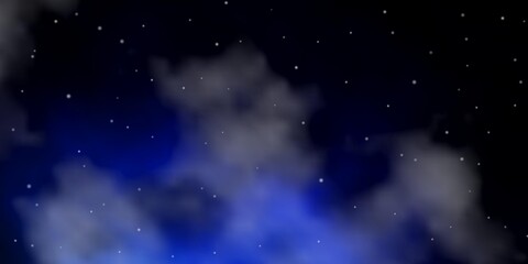 Dark BLUE vector texture with beautiful stars.